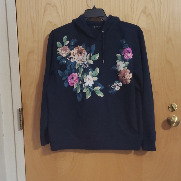INC International Concepts Sweaters - INC International Concepts Navy Floral Women's Sweater